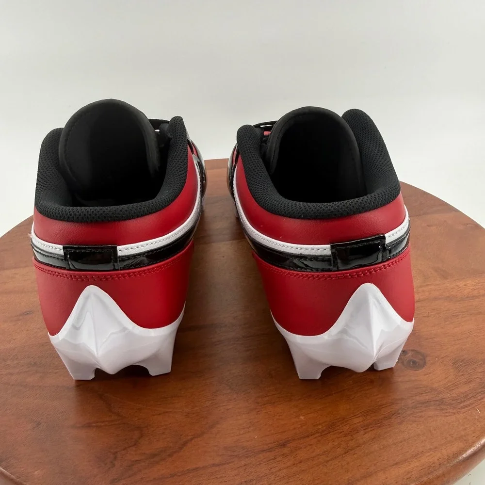 Nike Jordan 1 Low TD Red Black White Retro Football Cleats FJ6245-601 Mens 13.5